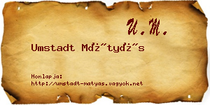 Umstadt Mátyás névjegykártya